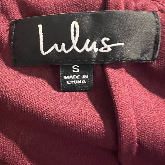 NWT Lulus Burgundy Awaken My Love Long Sleeve Open Back Lace Maxi Dress, Size S - Picture 14 of 16